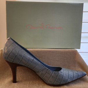 David Aaron - 3" Heel - Blue Croc - Size 8.5